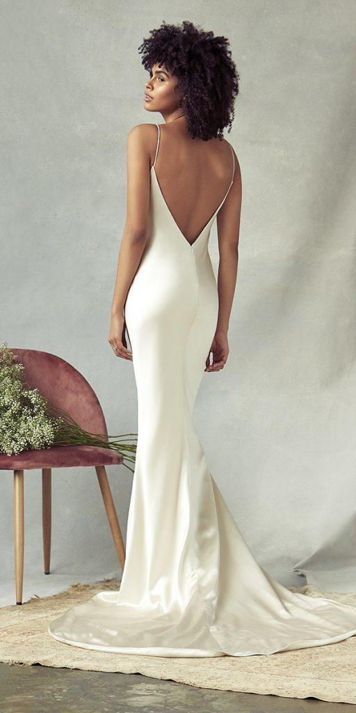 silk wedding dresses low back