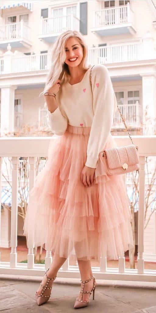 winter wedding guest dresses ruffled skirt pink outdoor chicwish