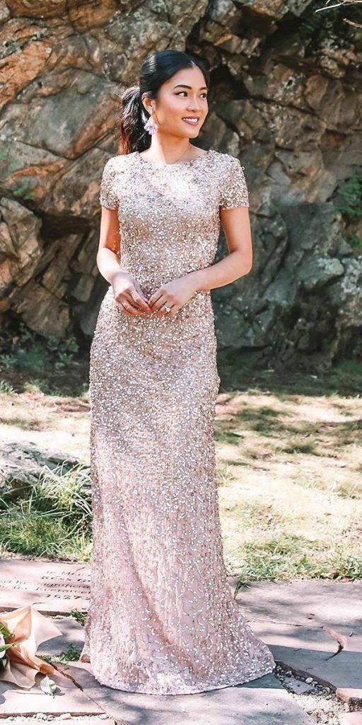cheap bridesmaid dresses long sequins with cap sleeves adriannapapell