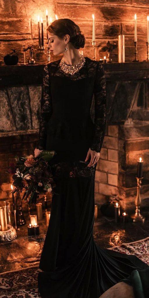 gothic wedding dresses sheath with long sleeves gothic victorian meagankellydesigns