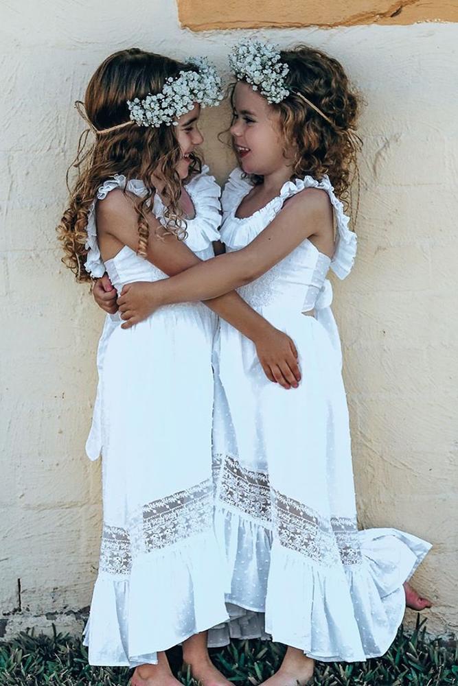 lace flower girl dresses rustic bohemian beach teaprincessaust