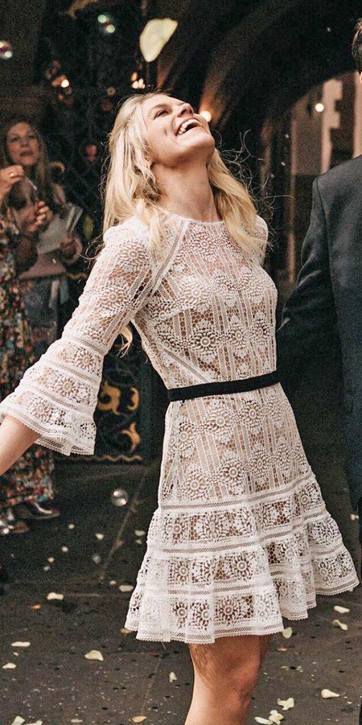lace short wedding dresses wih sleeves bohemian country iay_iamyours