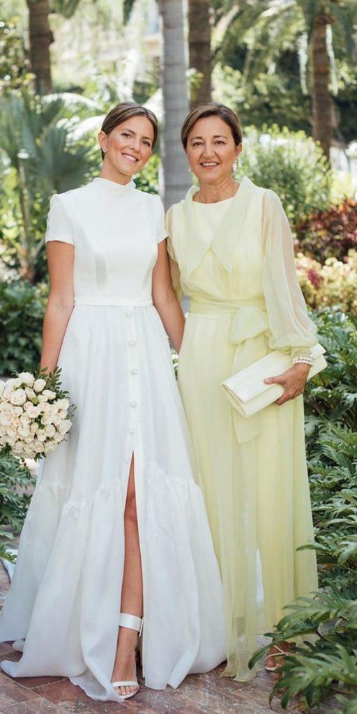 long mother of the bride dresses spring yellow with sleeves fernandoclarocouture