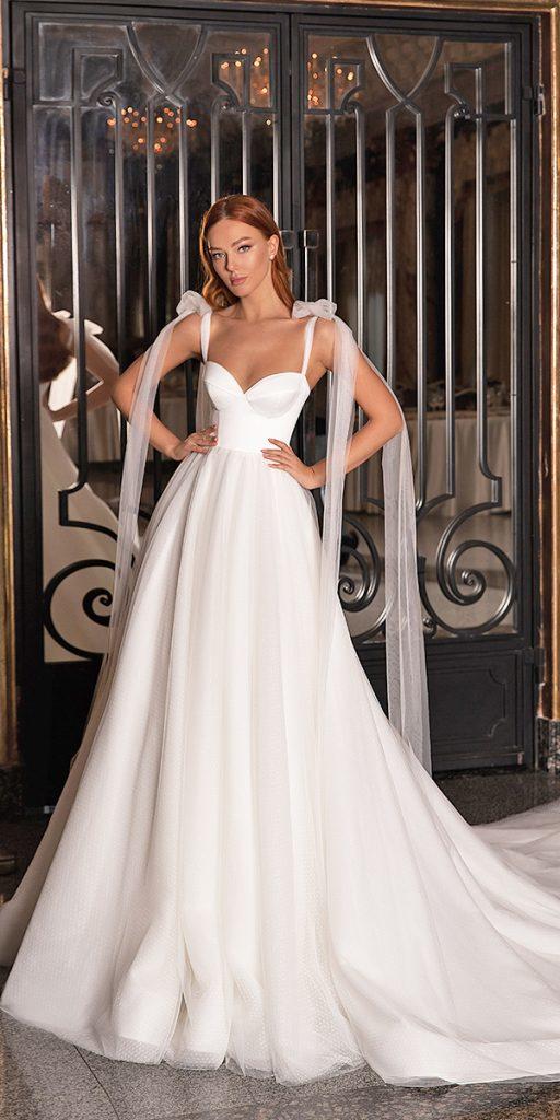 romantic bridal gowns a line simple sweeheart strapless neckline wona