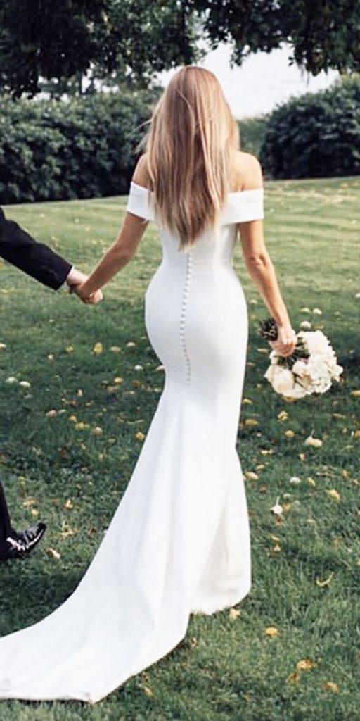 romantic bridal gowns mermaid simple off the shoulder suzanneneville