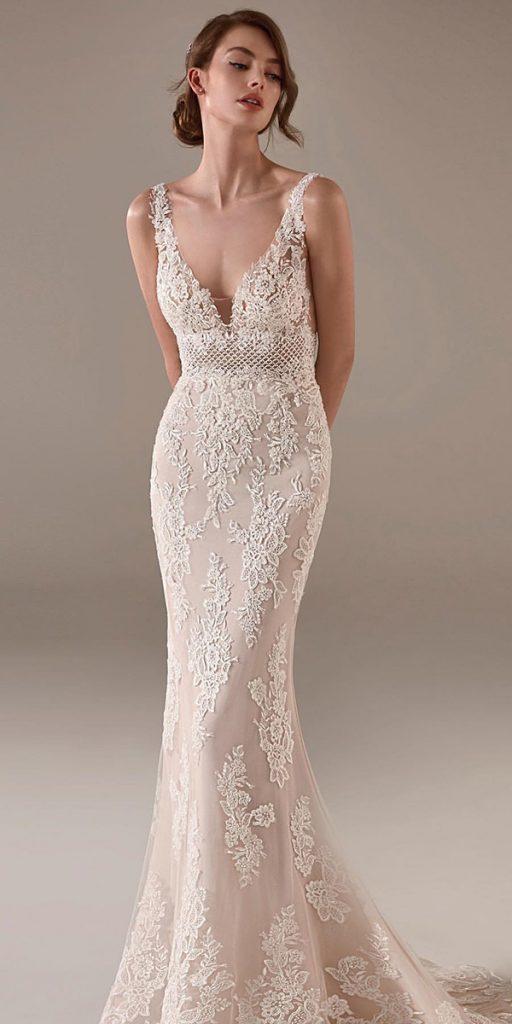 trumpet wedding dresses with straps sweetheart neckline full lace pronovias