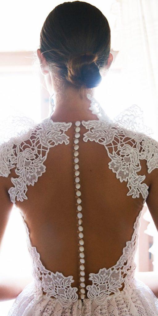 lace back wedding dresses illusion lace with buttons daalarnacouture