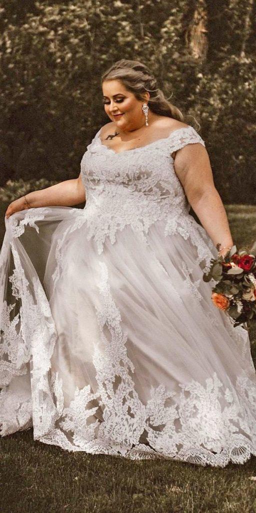 plus size ball gowns wedding dresses of the shoulder lace country casablancabridal