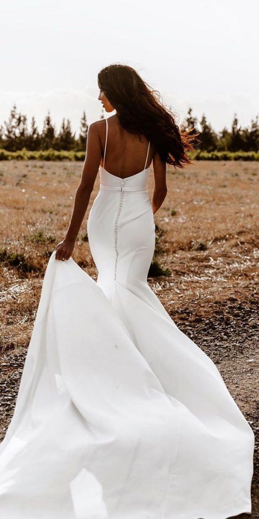simple wedding dresses fit and flare with straps backless country mischadurrantphotography