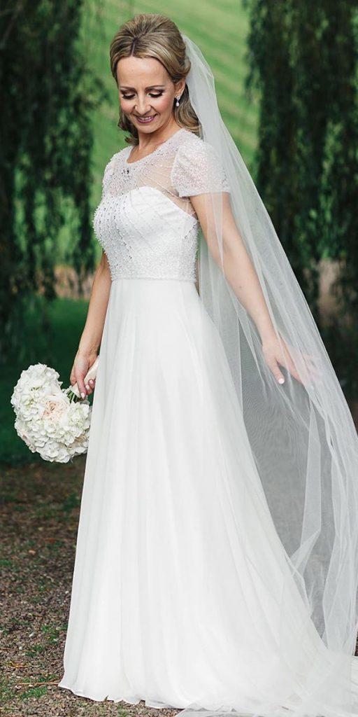 vintage wedding dresses 1920s a line with cap sleeves beaded jennypackhambridal