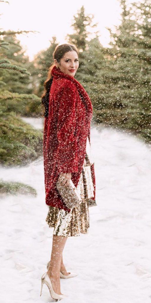 winter wedding guest dresses with fur red country rachelparcell