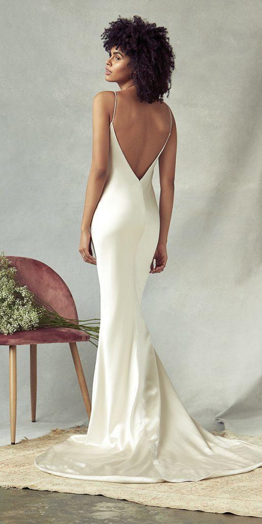 mermaid wedding dresses simple with spaghetti sraps v back justin alexander
