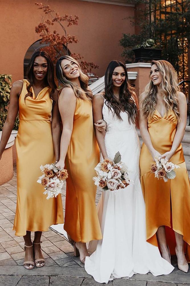 rustic bridesmaid dresses mustard simple silk beach brooketaelorphoto