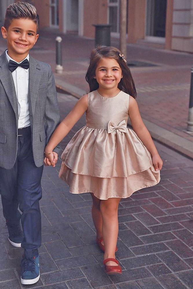 tutu flower girl dresses blush with bow simple aidmhamadofficial