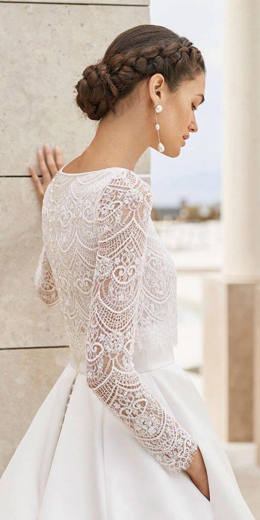 unique lace wedding dresses with long sleeves vintage rosa clara