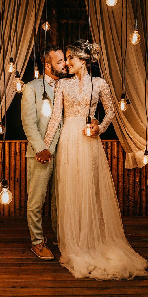 bohemian wedding dresses a line with long sleeves lace vintage jonathan borba