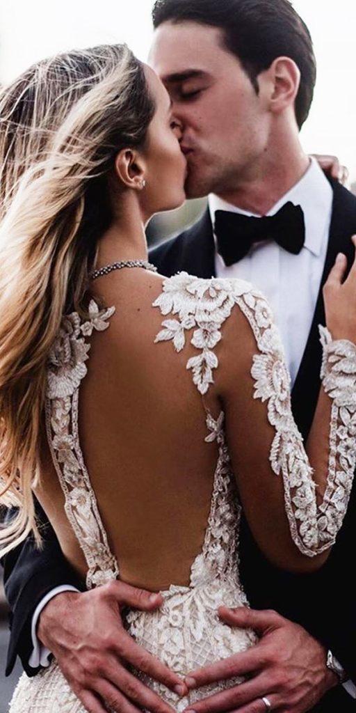 bridal gowns with sleeves illusion tattoo back lace galia lahav