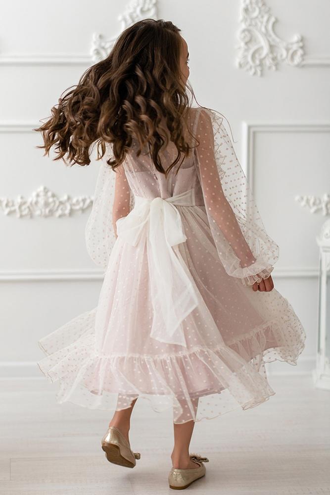 country flower girl dresses with illusion long sleeves papilio kids