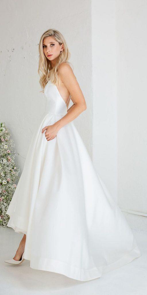 high low wedding dresses simple with spaghetti straps jurgita bridal