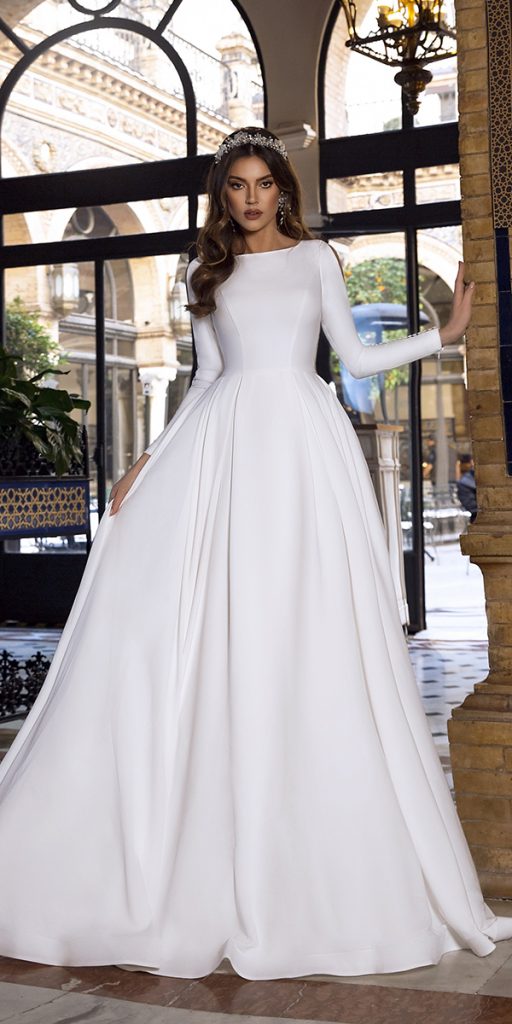 modest wedding dresses with sleeves simple romantic tina valerdi
