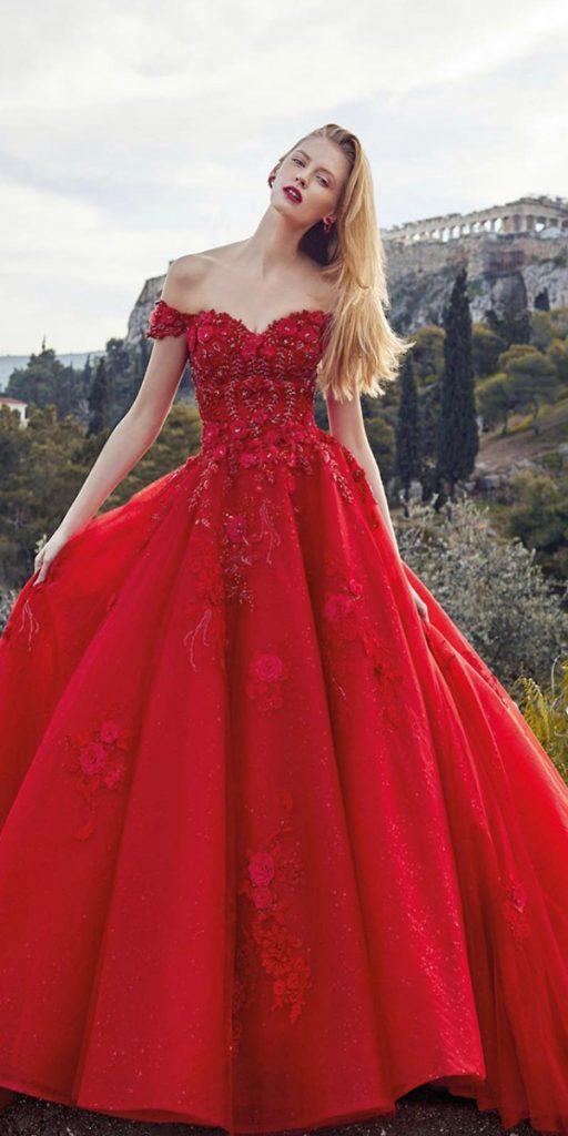 red wedding dresses lace sweetheart neckline strapless demetriosbride
