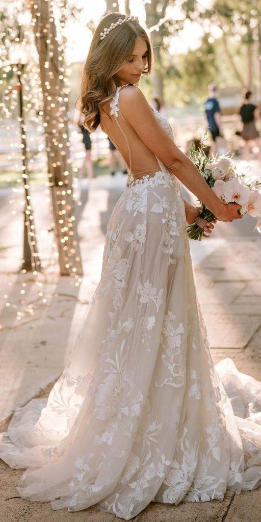 summer wedding dresses a line low back boho beach galialahav