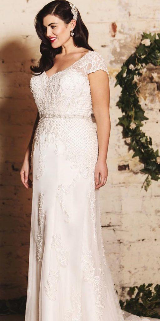 vintage wedding dresses 1920s sheath with cape sleeves lace true bride