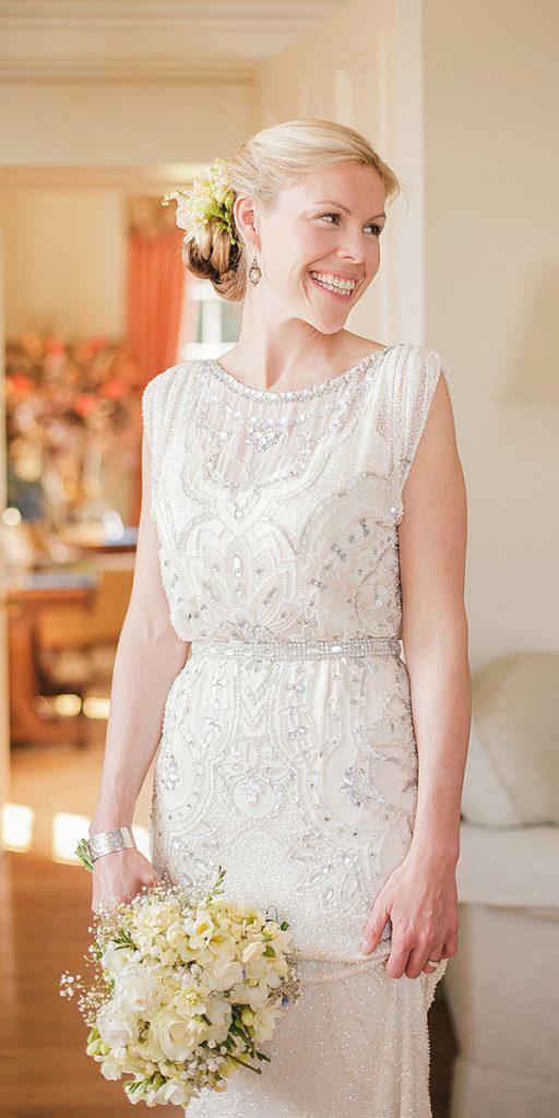 vintage wedding dresses sheath jeweled beaded jenny packham