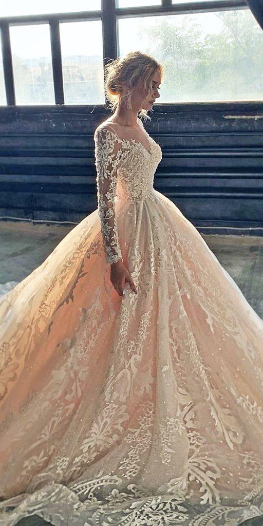 ball gown wedding dresses with long sleeves lace salon love