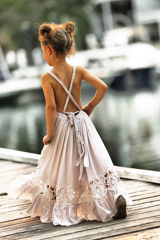 lace flower girl dresses boho rustic x cross back vintage teaprincessaust