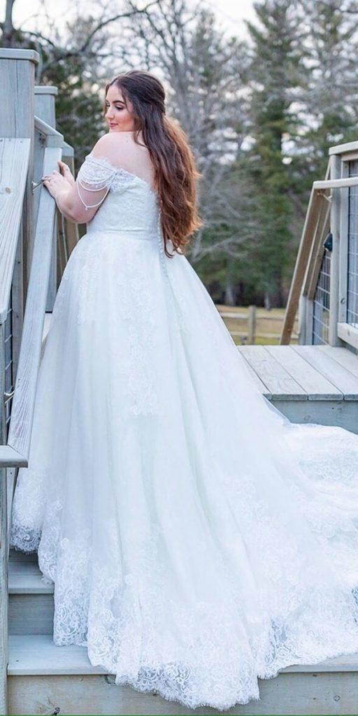 plus size ball gowns wedding dresses off the shoulder lace country cocomelody