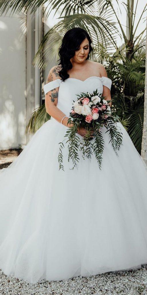plus size ball gowns wedding dresses simple of the shoulder sweetheart neckline cocomelody
