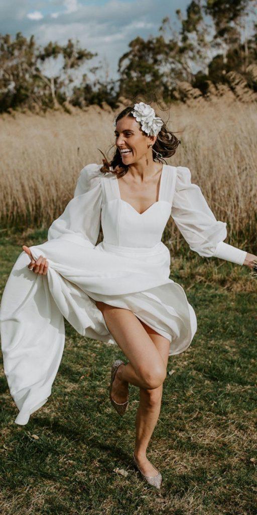 rustic wedding dresses simple a line with long sleeves beckrocchiphotography