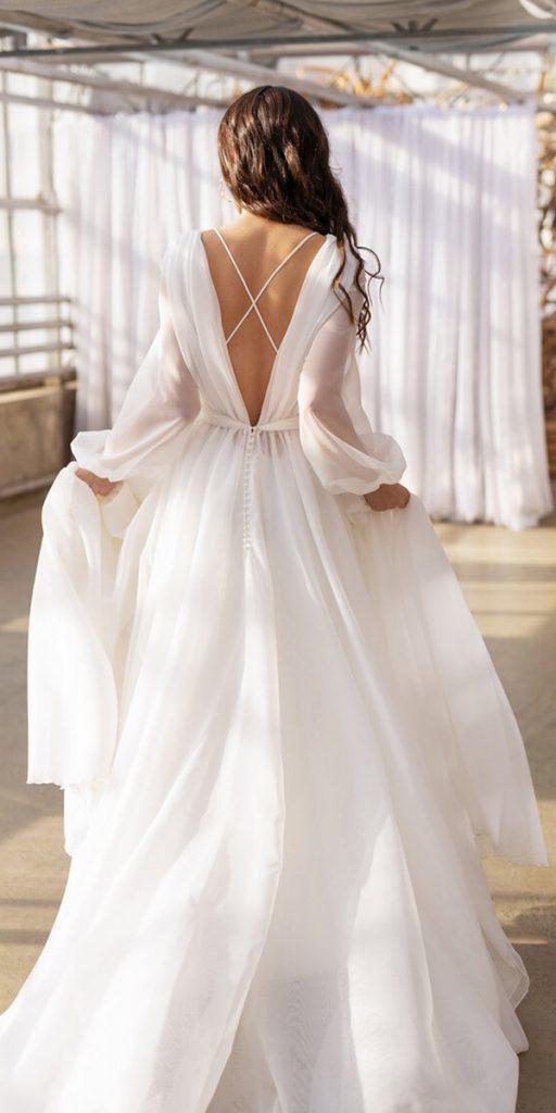  rustic wedding dresses simple a line with long sleeves dream and dress