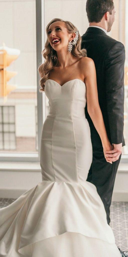 sweetheart mermaid wedding dresses strapless neckline simple justin alexansder