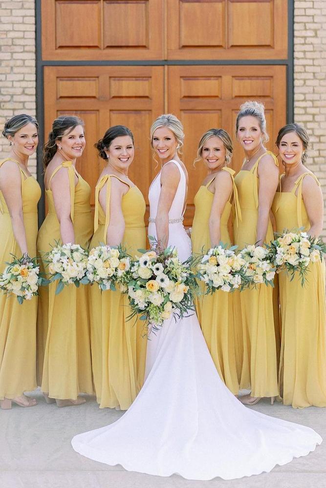 yellow bridesmaid dresses long simple beach rachaelosbornphoto
