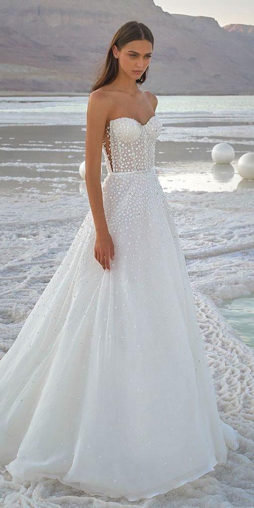 beach wedding dresses a line sweetheart neckline strapless leegrebenau