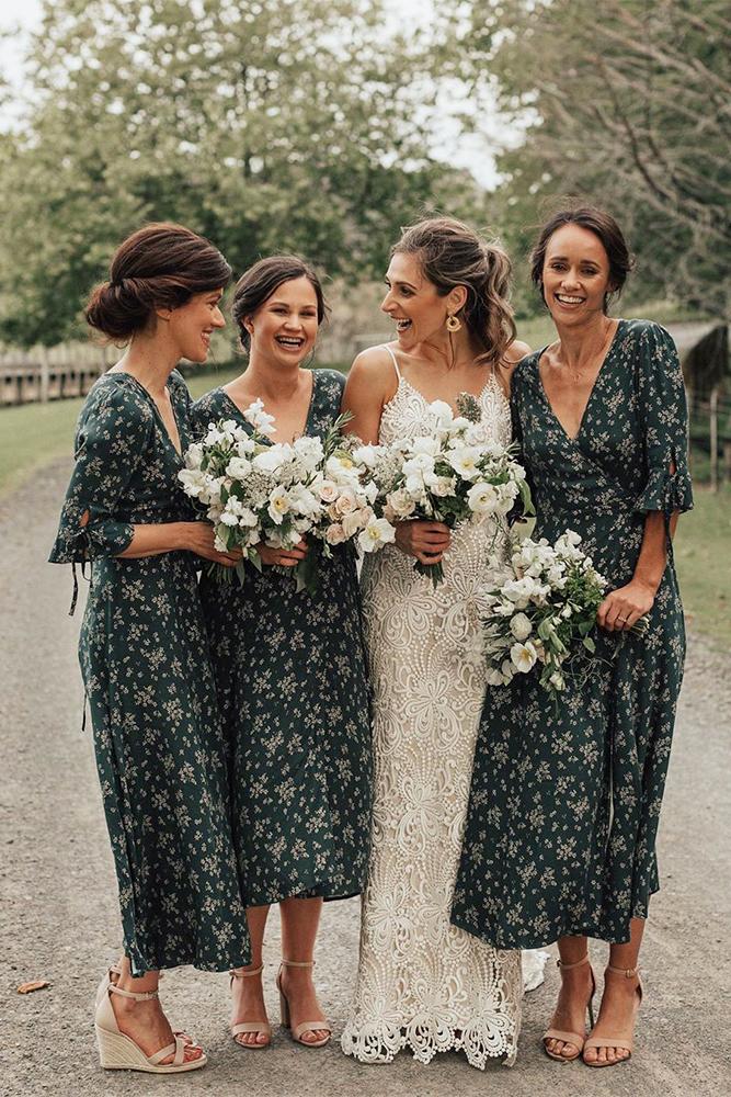 floral bridesmaid dresses tea length country bespoketaupo