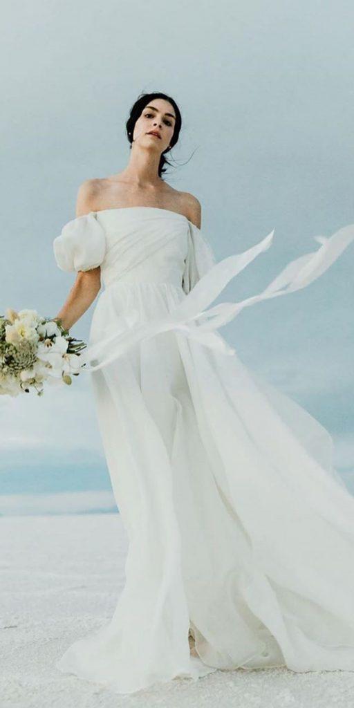 hawaiian wedding dresses simple off the shoulder beach leannemarshall