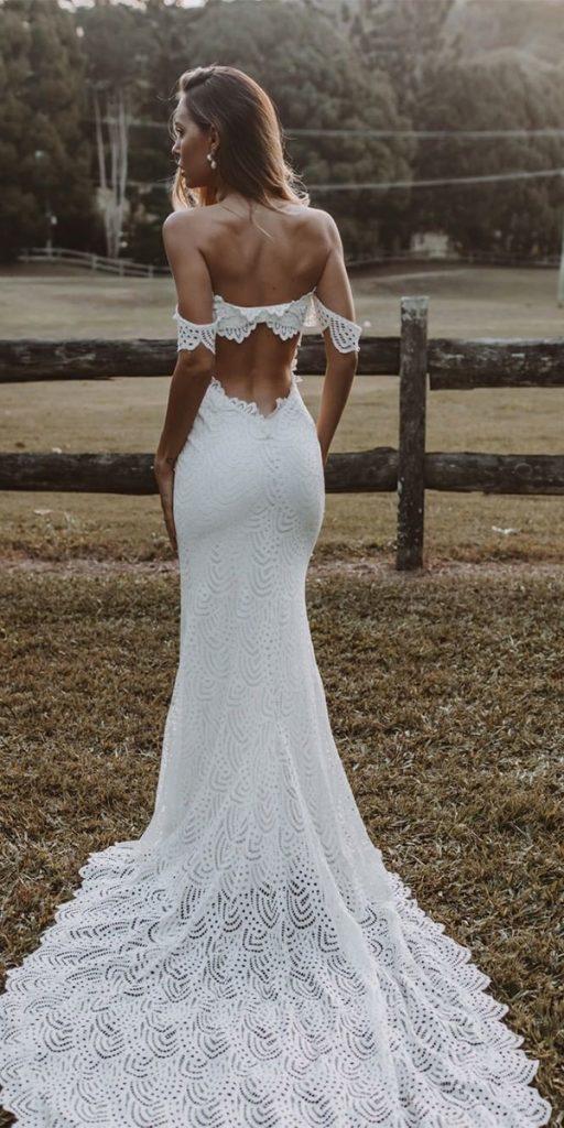 lace boho wedding dresses sheath low back with train grace loves lace