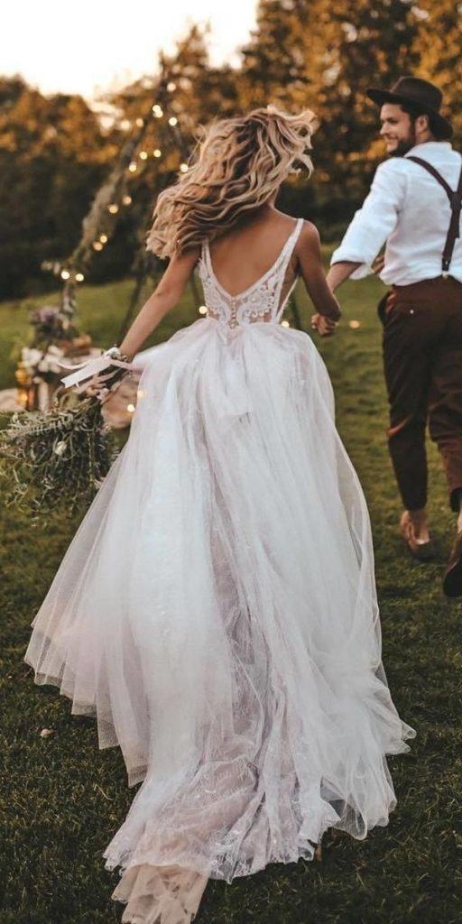 romantic bridal gowns ball gown v back rustic kattya lisa