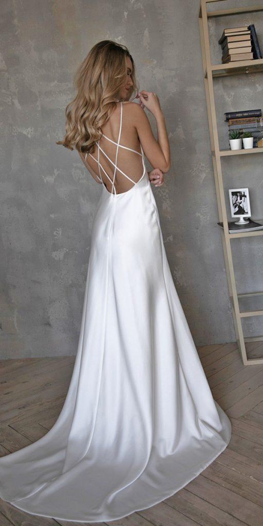 simple wedding dresses satin backless x cross back beach oliviabotteg