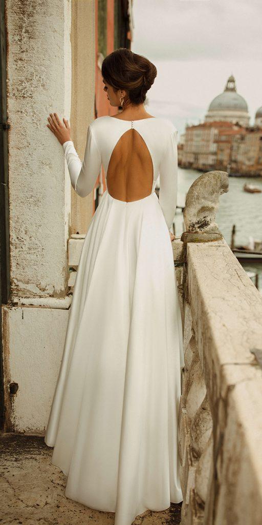 Minimalist wedding hotsell dress with sleeves