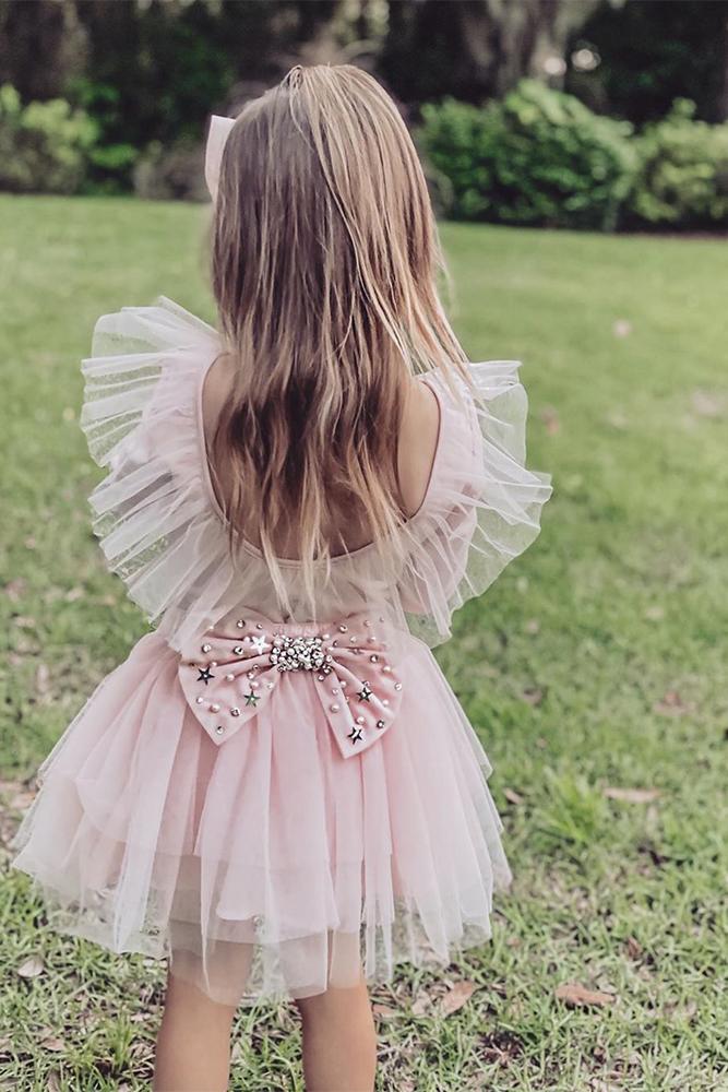 tutu flower girl dresses blush country with bow maraisskyofficial