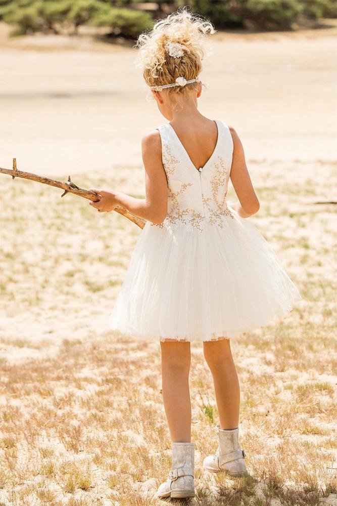 tutu flower girl dresses v back country white linearaffaelli