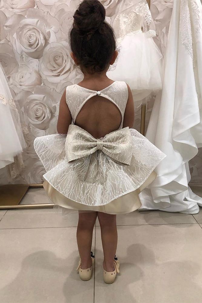 tutu flower girl dresses with bow open back vintagerosebyhannahaj