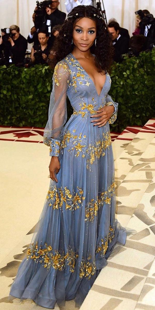 wedding guest dresses for spring a line with long sleeves gold blue steven khalil