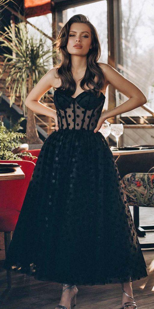 wedding guest dresses for spring black sweetheart strapless neckline ariamofashiongroup