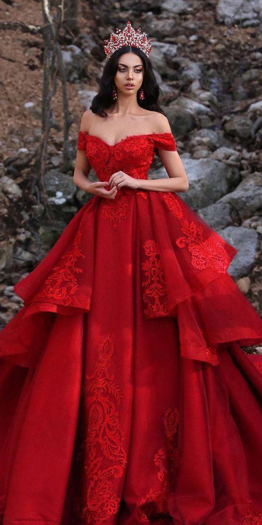 gothic wedding dresses ball gown off the shoulder lace juxhinkurti photography