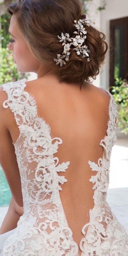 lace back wedding dresses v back details inesdisanto